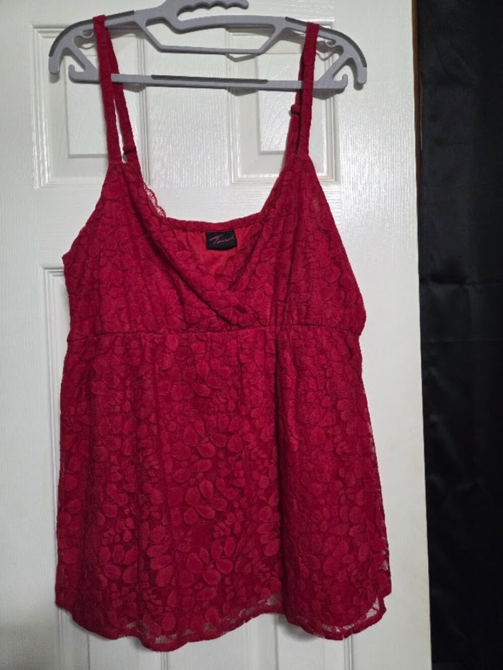 Torrid Red Floral Lace Babydoll Cami Tank Top Size 1 1X